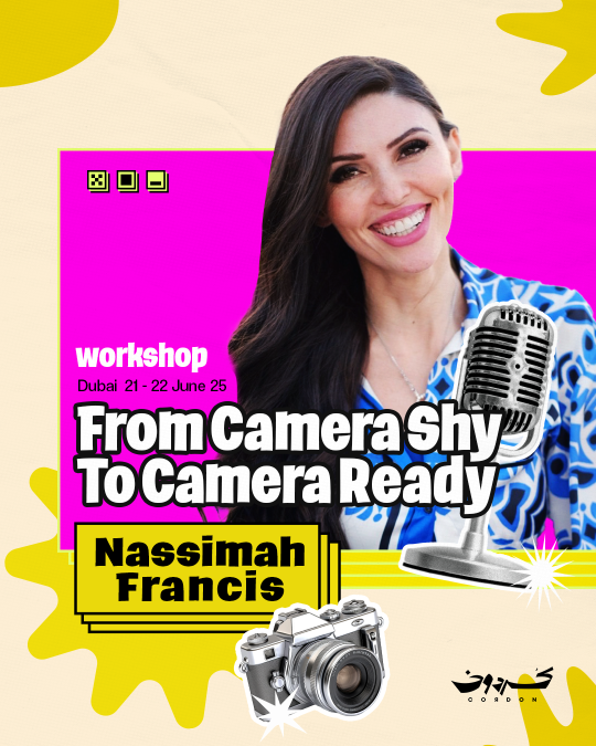✨ From Camera Shy to Camera Ready with Nassima Francis ✨ Join media professional and TV presenter Nassima Francis for a transformative two-day workshop designed to help you overcome camera anxiety, master your presentation skills, and build confidence both on and off screen. 🎤💫 Perfect for anyone looking to improve their communication, stage presence, and on-camera performance! 🗓 Date: June 21 & 22 ⏳ Duration: 3 hours per day 🌐 Language: Arabic & English 💰 Fee: 499 AED Early bird and friend discounts available — reserve your spot now!
